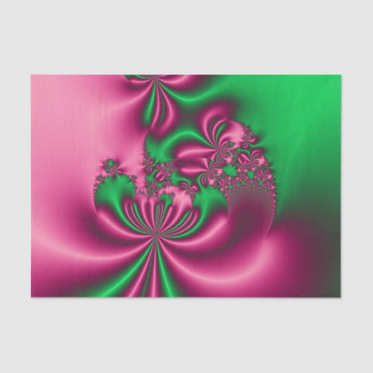 Roze en groene Floral Flow Tissuepapier (Voorkant)