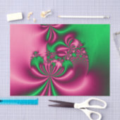 Roze en groene Floral Flow Tissuepapier (Craft)