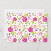 Roze en groene, Floral-gepersonaliseerde platte no Notitiekaartje (Achterkant)