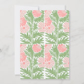 Roze en groene Floral Moederdag Brunch Uitnodiging (Achterkant)