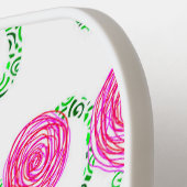 Roze en groene Floral Pickleball Paddle (Links Detail)