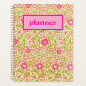 Roze en groene Floral Planner (Voorkant)