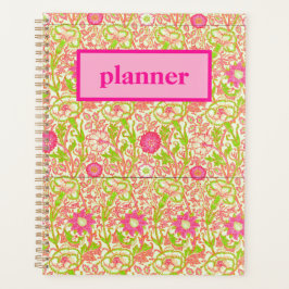 Roze en groene Floral Planner
