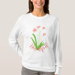 Roze en groene Floral T-shirt