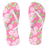 Roze en groene Floral Teenslippers (Voetbed)