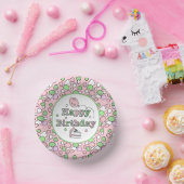 Roze en groene gelukkige dag papieren kommen (Feest)