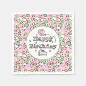 Roze en groene gelukkige dag servet (Voorkant)