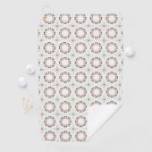 Roze en groene geometrisch patroon golfhanddoek (Insitu)
