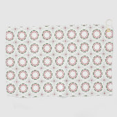 Roze en groene geometrisch patroon golfhanddoek (Horizontaal)