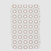 Roze en groene geometrisch patroon golfhanddoek (Voorkant)