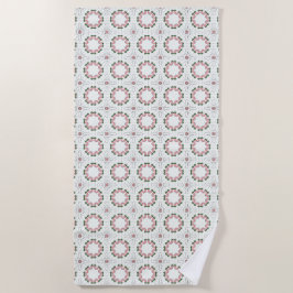 Roze en groene geometrisch patroon strandlaken