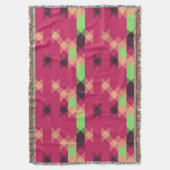 roze en groene geometrische deken (Voorkant Verticaal)