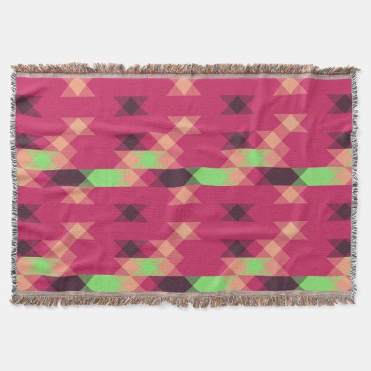 roze en groene geometrische deken (Voorkant)