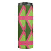 Roze en groene geometrische gepersonaliseerde brid thermosbeker (Achterkant)