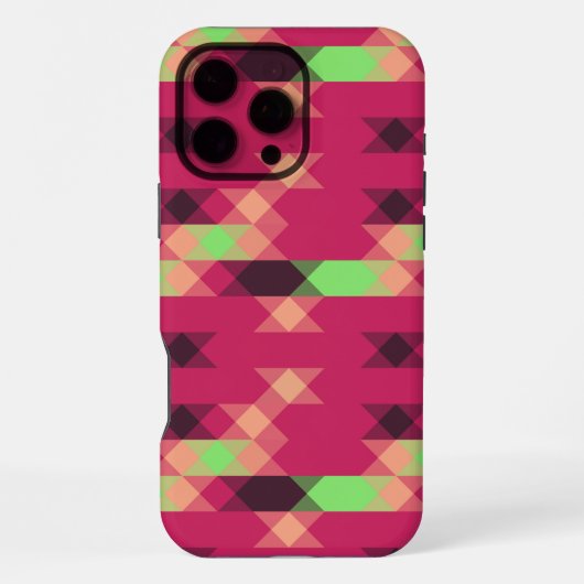 roze en groene geometrische iPhone hoesje (Achterkant)