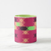 roze en groene geometrische mok (Midden)