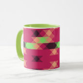 roze en groene geometrische mok (Voorkant links)