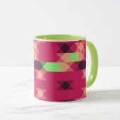 roze en groene geometrische mok (Voorkant rechts)