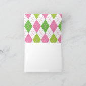 Roze en groene gepersonaliseerde gevouwen notitiek bedankkaart (Binnen)