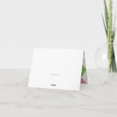 Roze en groene gepersonaliseerde gevouwen notitiek bedankkaart (Achterkant)