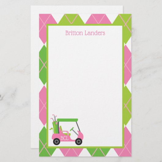 Roze en groene gepersonaliseerde servies (Voorkant / Achterkant)