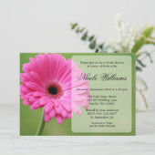 Roze en Groene Gerbera Daisy Vrijgezellenfeest Kaart (Staand voorkant)