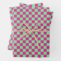 Roze en groene geruite print