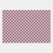 Roze en groene geruite print inpakpapier vel (Voorkant)