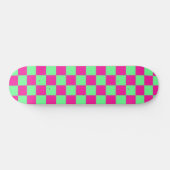 Roze en groene geruite print persoonlijk skateboard (Horizontaal)