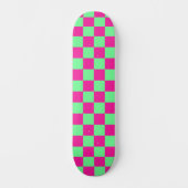 Roze en groene geruite print persoonlijk skateboard (Voorkant)