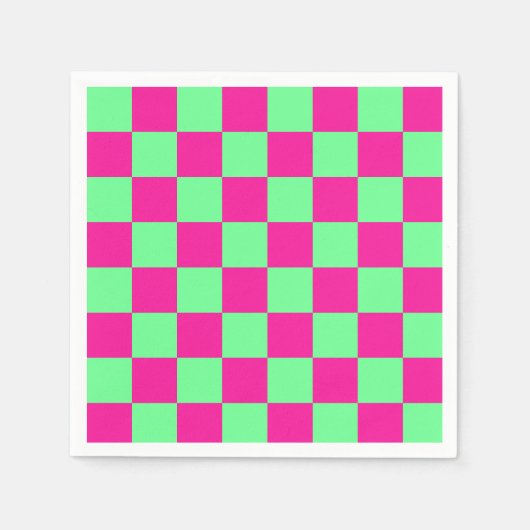 Roze en groene geruite print servet (Voorkant)