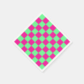 Roze en groene geruite print servet (Hoek)