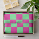 Roze en groene geruite print tissuepapier (Geschenk)