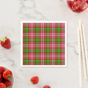 Roze en groene geruite tartan rood servet