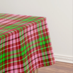 Roze en groene geruite tartan rood tafelkleed