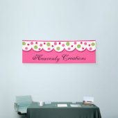  roze en groene geschulpte banner (Beurs)