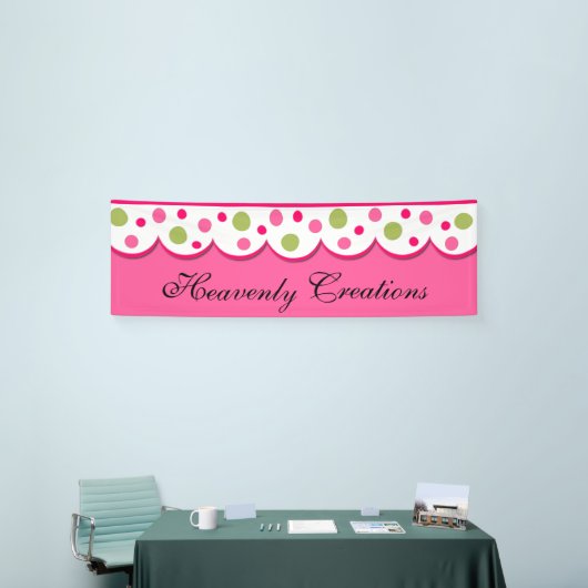  roze en groene geschulpte banner (Beurs)