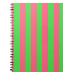 Roze en groene gestreept Notitieboek