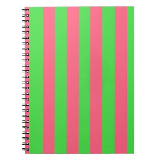Roze en groene gestreept Notitieboek (Voorkant)