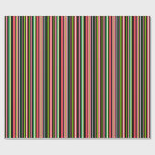Roze en groene gestreepte cadeaupapier (Vlak)