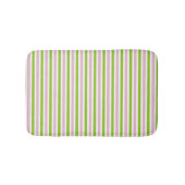 Roze en groene gestreepte veerkleuren badmat (Voorkant)