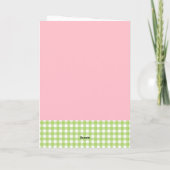 Roze en groene Gingham 9th Birthday Kaart (Achterkant)