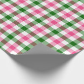 Roze en Groene Gingham Cadeaupapier (Hoek)