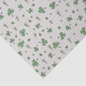 Roze en groene Gingham St Patrick's Day Tissuepapier (Detail)
