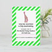 Roze en groene giraffe kaart (Staand voorkant)