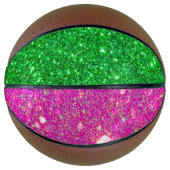 Roze en groene glitter Basketball Glitz op volledi Basketbal (Voorkant)