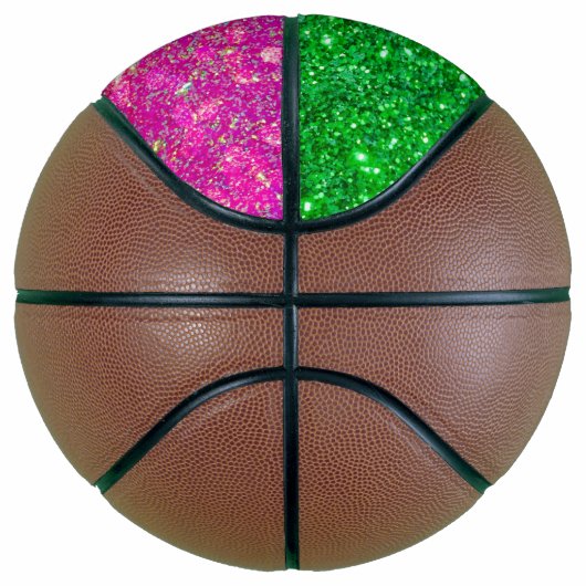 Roze en groene glitter Basketball Glitz op volledi Basketbal (Rechts)