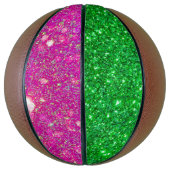 Roze en groene glitter Basketball Glitz op volledi Basketbal (Verticaal)