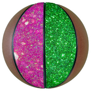 Roze en groene glitter Basketball Glitz op volledi Basketbal