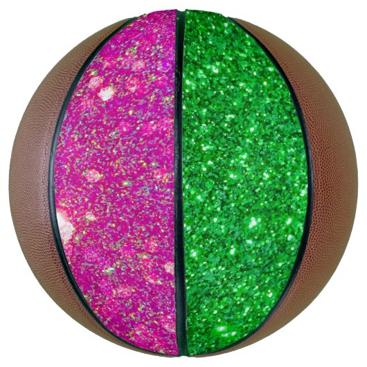 Roze en groene glitter Basketball Glitz op volledi Basketbal (Verticaal)